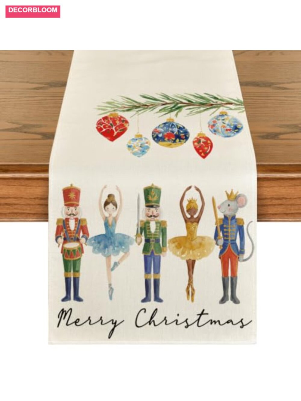 Nutcracker Christmas Table Runner 13x72 Polyester Holiday Dining Decor
